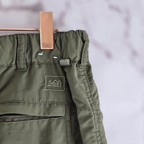 REI Pants Mens 30 X 29 Green Convertible Zip Off Nylon Hiking Ripstop - Picture 12 of 13